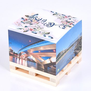 方型紙磚便條紙-7.5x7.5x5cm四面彩色印刷-內頁單色不印刷附棧板便條紙_0