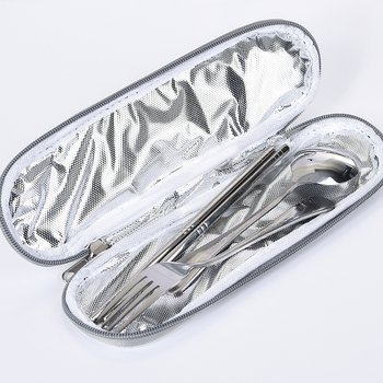 不鏽鋼餐具3件組-筷.叉.匙-附毛氈布拉鍊收納袋(內層鋁箔)-掛勾設計_6