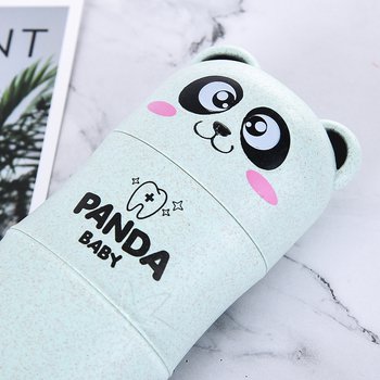 環保小麥熊貓造型旅行牙刷組-客製化印刷logo_3