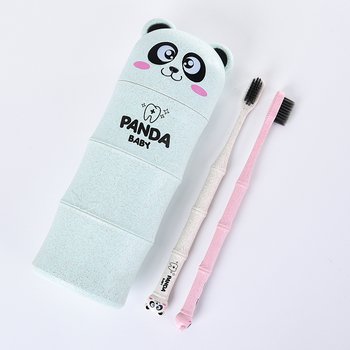 環保小麥熊貓造型旅行牙刷組-客製化印刷logo_0