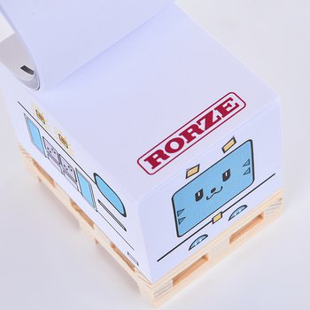 長方型紙磚-6x8x5cm側面彩色印刷-內頁1色印刷附棧板便利貼+紙盒_1