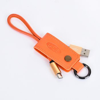 伸縮拉繩皮革鑰匙圈充電線-可客製化印刷/烙印LOGO_5