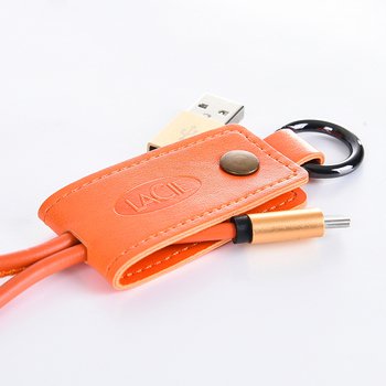 伸縮拉繩皮革鑰匙圈充電線-可客製化印刷/烙印LOGO(同55AA-0017)_1