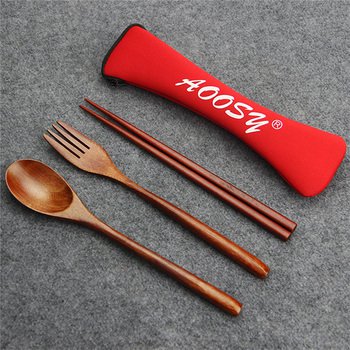 木製餐具3件組-筷.叉.匙-附潛水布拉鍊收納袋_1