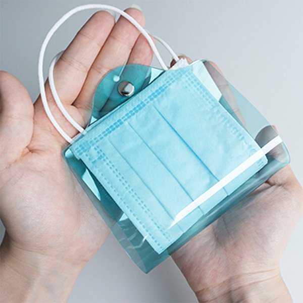 透明防水子母扣PVC口罩收納夾-1