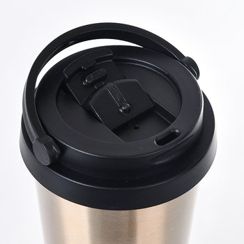 500ml按壓式真空提帶不鏽鋼咖啡保溫杯(金色)-可客製化印刷企業LOGO_1