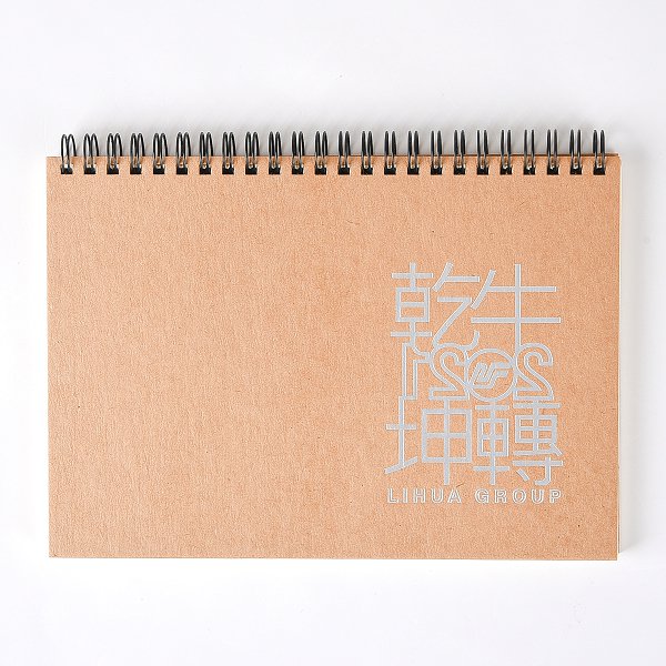 牛皮對裱燙紅精裝環裝筆記本_5