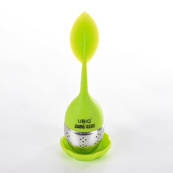 綠葉造型矽膠泡茶器-附小托盤_0