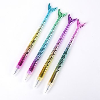開蓋式UV電鍍廣告筆-美人魚造型單色筆_0