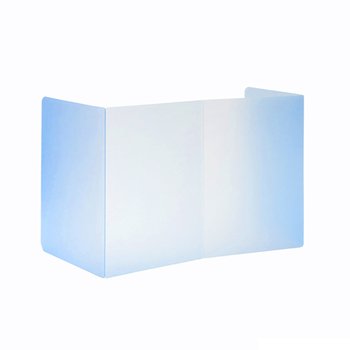 防疫隔板-半透明藍攜帶式用餐隔板-尺寸長48x寬24x高35cm-防疫新生活(現貨)_2