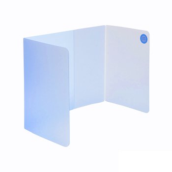防疫隔板-半透明藍攜帶式用餐隔板-尺寸長48x寬24x高35cm-防疫新生活(現貨)_1