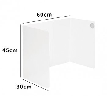 防疫隔板-半透明白攜帶式用餐隔板(加大款)-尺寸長60x寬45x高30cm-防疫新生活(現貨)_0