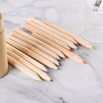 12色短彩色鉛筆-牛皮紙圓筒+削鉛筆器透明蓋_2