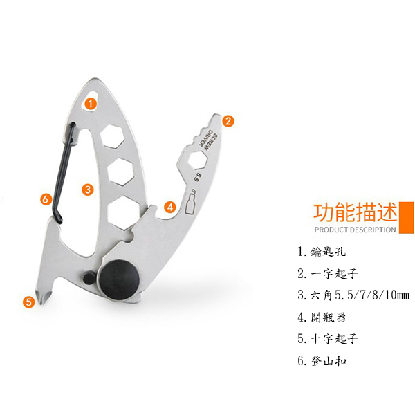 戶外登山扣多功能工具卡_3