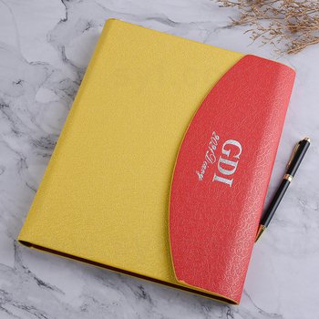16K工商日誌-紅黃雙拼色磁扣活頁筆記本-可訂製內頁及客製化加印LOGO_9