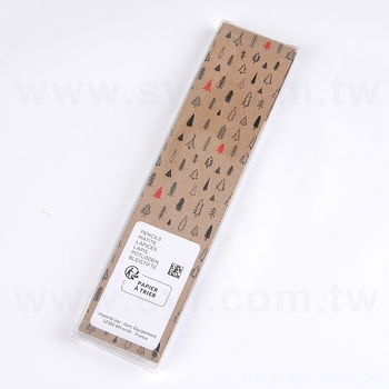 原木鉛筆-圓形橡皮擦頭-PVC盒裝5入裝-可客製_1