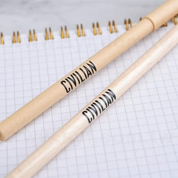 文具組-原木兩切鉛筆-紙桿筆管環保單色筆-削鉛筆器-牛皮紙圓筒包裝-可印LOGO_4