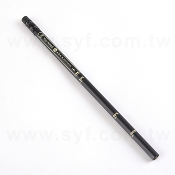 黑木鉛筆單色印刷-消光黑筆桿附橡皮擦頭-採購批發製作贈品筆_0