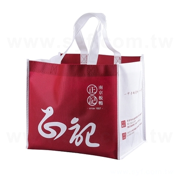 不織布環保袋-厚度100G-尺寸W28xH24xD21.5cm-四面單色可客製化印刷-推薦款_0