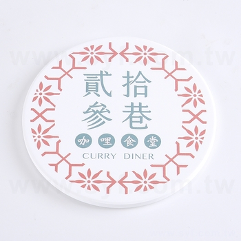 陶瓷吸水杯墊-圓形白胚11cm-可客製化印刷LOGO_0