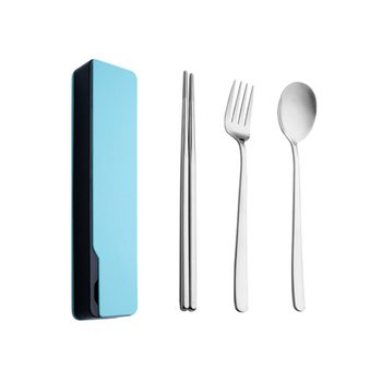 304不鏽鋼餐具3件組-筷.叉.匙-附滑蓋PP塑膠收納盒-掛勾設計_3