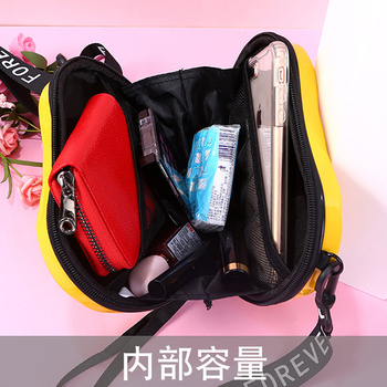 迷你行李箱旅遊化妝包/硬殼包-愛心款菱形格紋_12