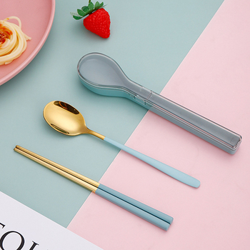 304不鏽鋼餐具2件組-筷.匙-附塑膠收納盒_3