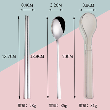 304不鏽鋼餐具2件組-筷.匙-附塑膠收納盒_7