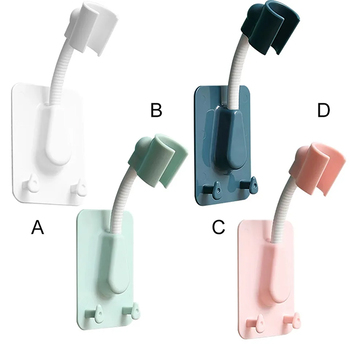 可調節自粘式淋浴噴頭支架壁掛式帶 2 個掛鉤支架_4