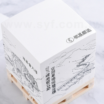 方型紙磚-7.5x7.5x7.5cm五面單色印刷-內頁彩色印刷附含棧板棧板便條紙_3