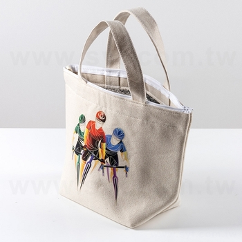 帆布保溫保冰手提袋-28.5x20x12cm-短提把(Logo全彩燙印)_3
