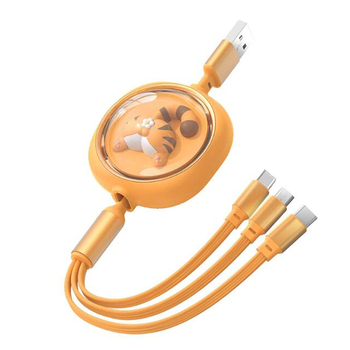 66W快充-三合一可伸縮充電線-萌萌虎造型-可印LOGO_0