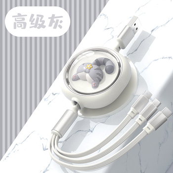 66W快充-三合一可伸縮充電線-萌萌虎造型-可印LOGO_4