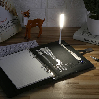 A5 PU皮6孔活頁工商日誌-無線充電.USB.書寫燈功能_4