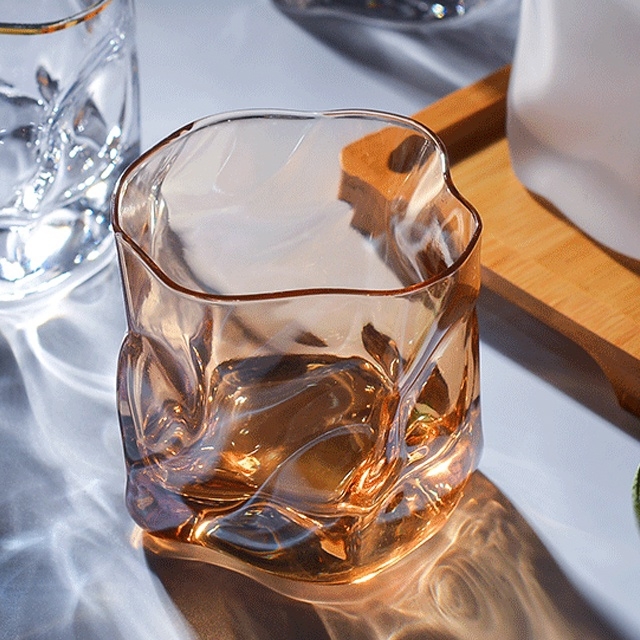 扭紋造形玻璃威士忌酒杯_6