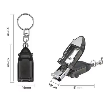 迷你指甲鉗塑料手柄旋轉指甲刀修剪器鑰匙鏈多功能工具_1