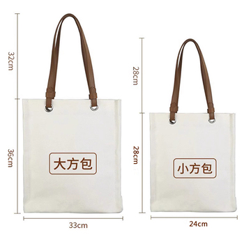 皮革提把加厚帆布袋-尺寸W33xH36xD10cm_5