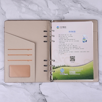 25K活頁工商日誌-皮革紋縫線活頁筆記本-可訂製內頁及客製化加印LOGO_2