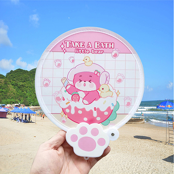 貓爪扇柄反光板摺疊扇-直徑20cm_0