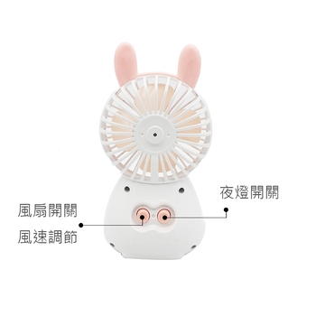 兔子造型手機支架夜燈風扇_2