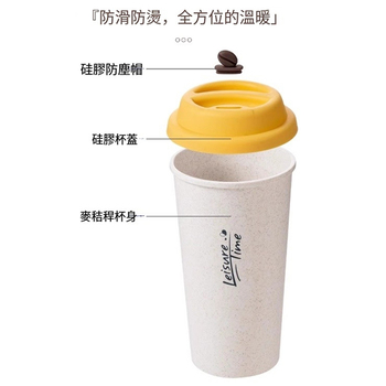 500ml防摔便攜咖啡杯-小麥桔梗隨手杯_3