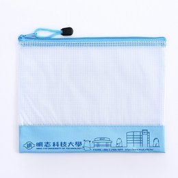 單層拉鍊袋-牛津布加PVC網格W24xH18cm-單色單面印刷-可印刷logo
