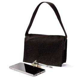 色帆布書包-小型手提書包/拉鍊夾層+染黑色-單面單色印刷
