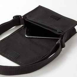 色帆布書包-小型斜揹書包/拉鍊夾層+染黑色-單面單色印刷