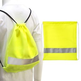 斜紋布後背包-150D/可選色/加反光條-單面單色束口背包