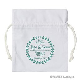 純棉束頸袋-染白純棉布-單面單色束頸禮物袋