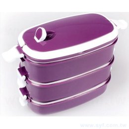 長方形保溫不锈鋼餐具盒-紫色款-可客製化印刷企業LOGO