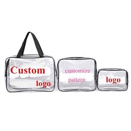 PVC透明旅行化妝提袋包-3件組-可加印LOGO客製化印刷