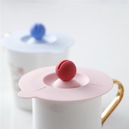 可放湯匙防水密封矽膠杯蓋-可加印LOGO客製化印刷