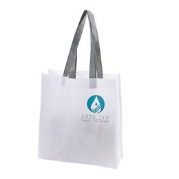 不織布環保購物袋-厚度100G尺寸-W30xH30xD10cm-雙面雙色印刷(共版)